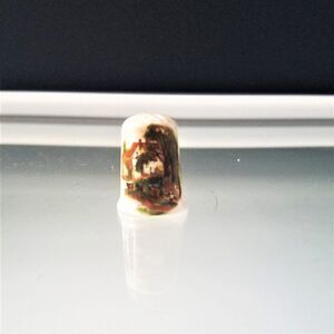 Vintage Thimble Bone China British Made Pastoral Country Scene Collectible
